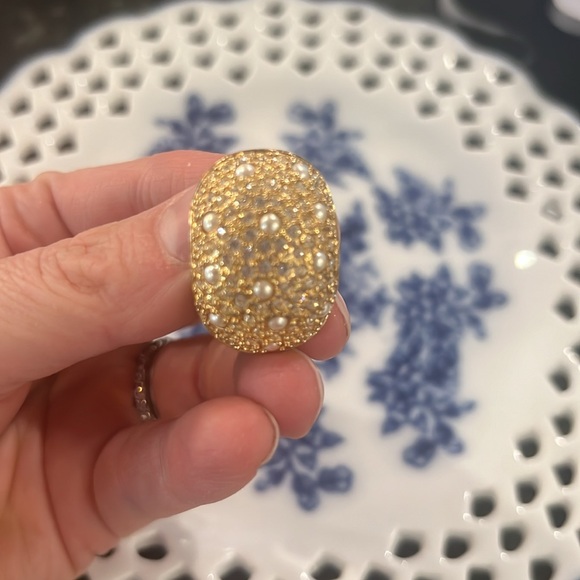 Christian Dior Vintage Rare Clip On Earrings with Custom Crystals and Pearls - Picture 4 of 5